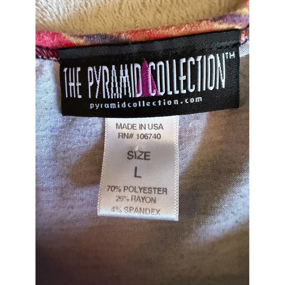 Pyramid Collection Womens Butterfly Print Tunic Top Multicolor Long Sleeve L - Picture 4 of 15